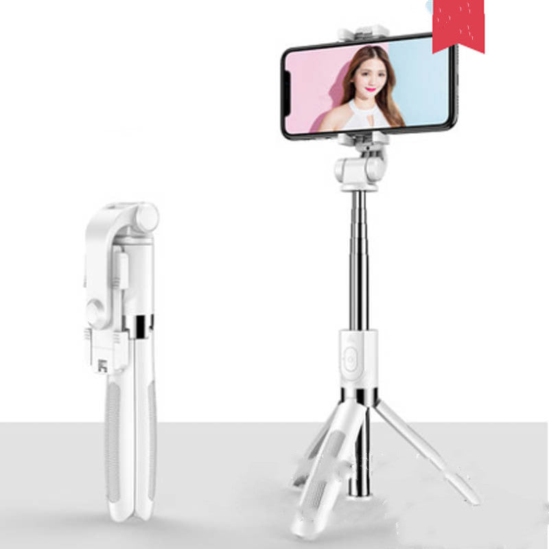 Compatible with Apple, Tripod Selfie Stick Mobile Universal Live Triangle Bracket One Bluetooth Selfie Artifact - NOVAEDGE