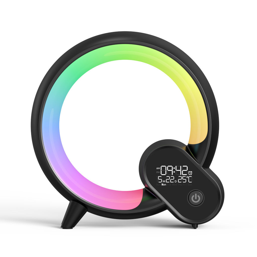 Creative Q Light Analog Sunrise Digital Display Alarm Clock Bluetooth Audio Intelligent Wake-up Q Colorful Atmosphere Light - NOVAEDGE