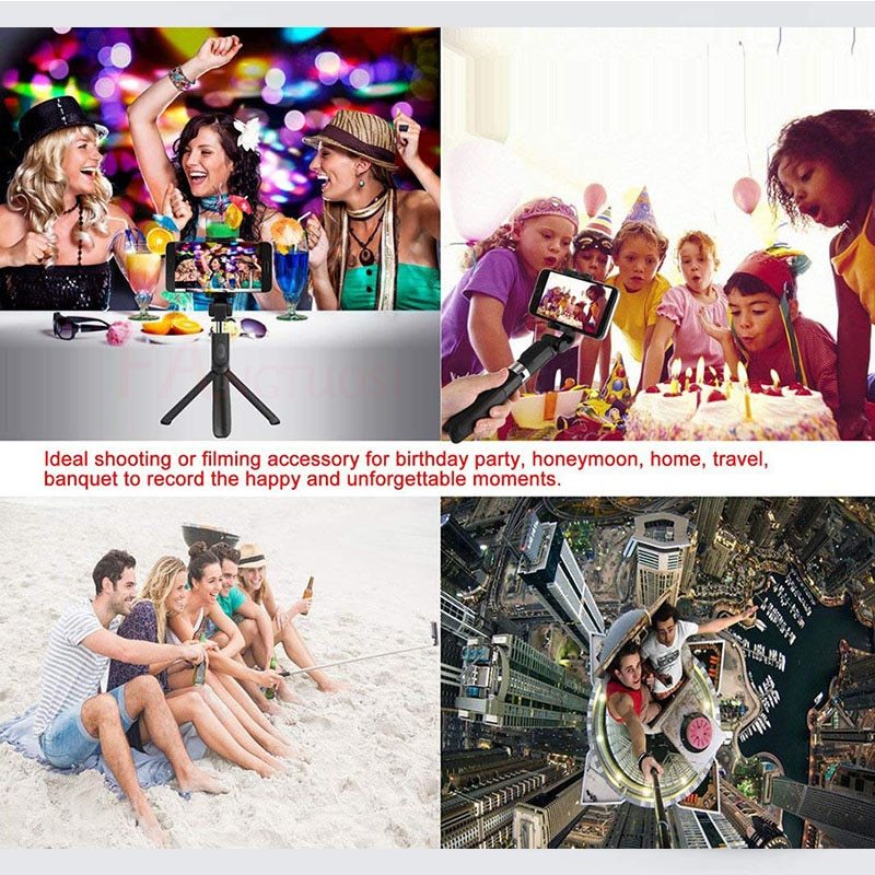 Compatible with Apple, Tripod Selfie Stick Mobile Universal Live Triangle Bracket One Bluetooth Selfie Artifact - NOVAEDGE