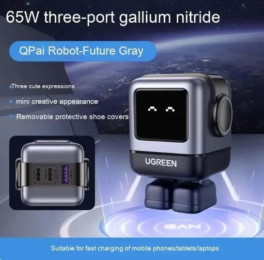 AI Companion Nexode 65W GaN USB-C Charger (3-Port) - NOVAEDGE