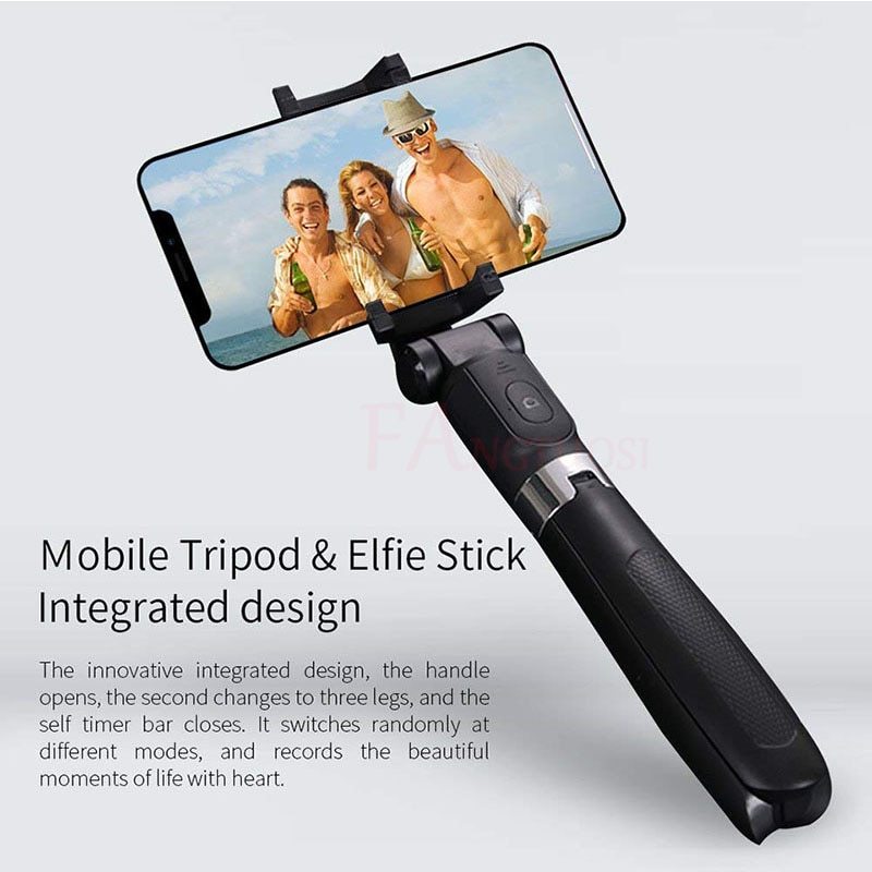 Compatible with Apple, Tripod Selfie Stick Mobile Universal Live Triangle Bracket One Bluetooth Selfie Artifact - NOVAEDGE