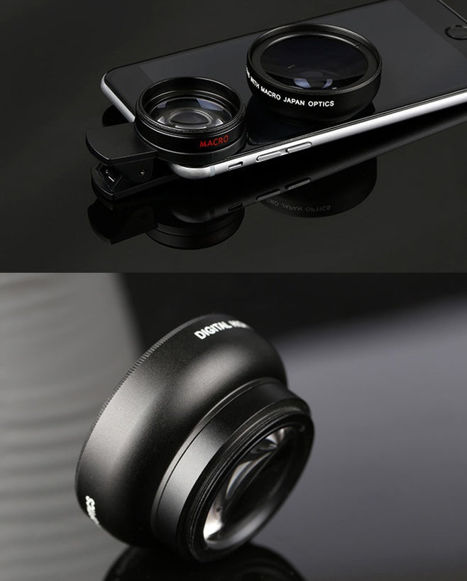 Mobile phone lens 0.45Xwide angle 12.5 times the macro external lens photography camera universal HD Combo - NOVAEDGE