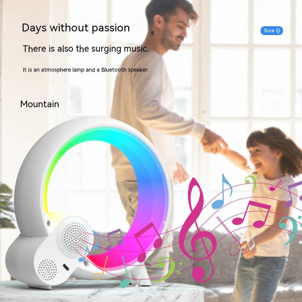 Creative Q Light Analog Sunrise Digital Display Alarm Clock Bluetooth Audio Intelligent Wake-up Q Colorful Atmosphere Light - NOVAEDGE