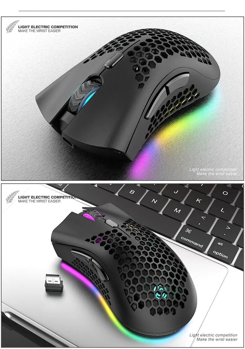 BM600 Rechargeable Wireless RGB Gaming Mouse for PC - NOVAEDGE