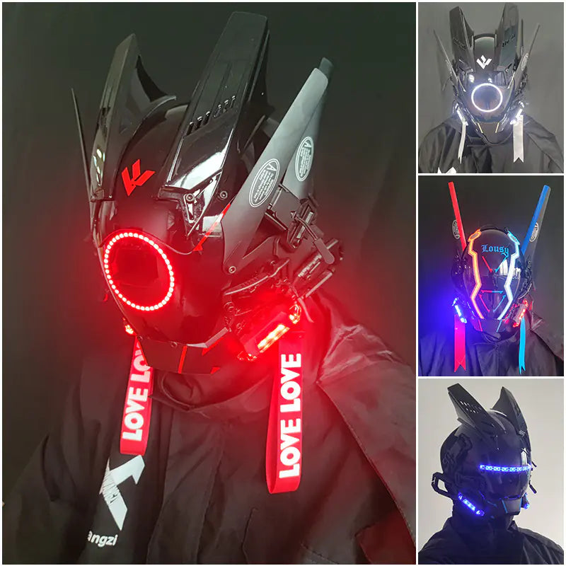 Cyberpunk LED Light-Up Mask for Music Festivals - NOVAEDGE
