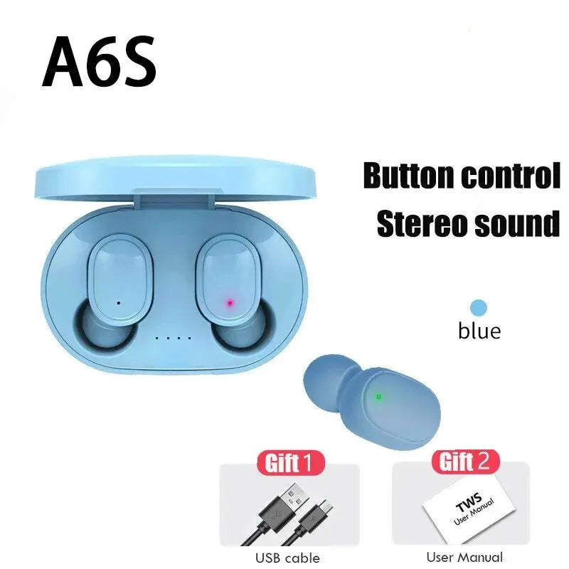 TWS A6S Wireless Bluetooth Headset Earbuds Noice Cancelling Earphone Bluetooth Headphones with Mic for Huawei Xiaomi Redmi - NOVAEDGE