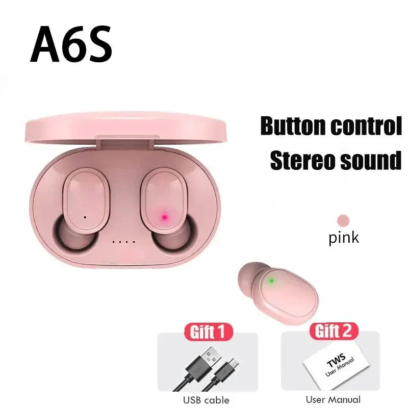 TWS A6S Wireless Bluetooth Headset Earbuds Noice Cancelling Earphone Bluetooth Headphones with Mic for Huawei Xiaomi Redmi - NOVAEDGE