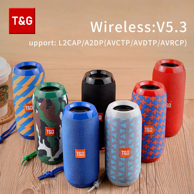 Bluetooth Speaker T&G TG117 Portable TWS Sound Box Waterproof Loudspeaker Outdoor Stereo Surround Speakers Support TF FM Radio - NOVAEDGE