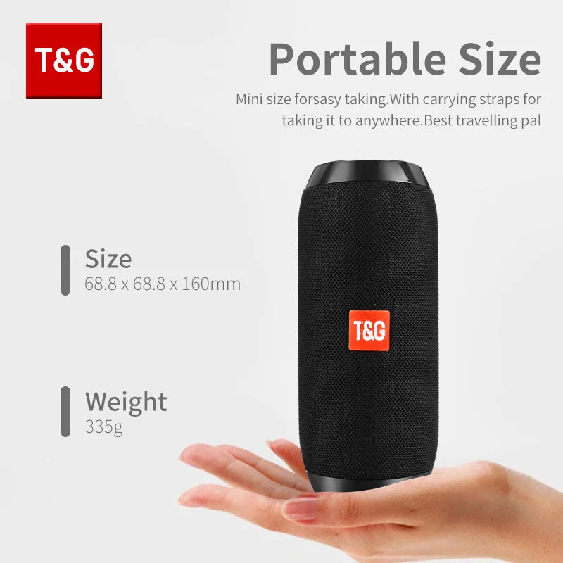 Bluetooth Speaker T&G TG117 Portable TWS Sound Box Waterproof Loudspeaker Outdoor Stereo Surround Speakers Support TF FM Radio - NOVAEDGE