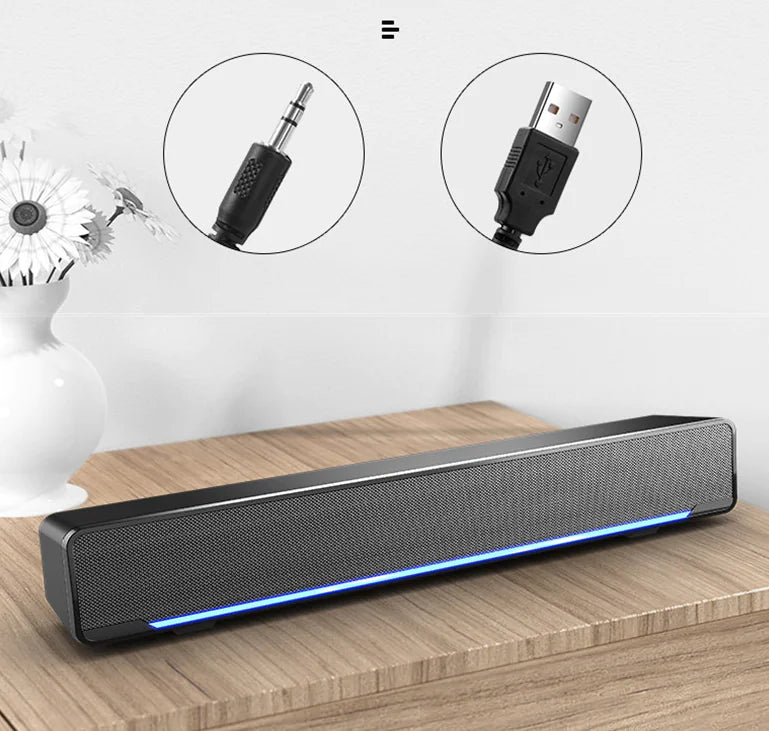 Desktop USB Soundbar with Subwoofer for Home Use - NOVAEDGE