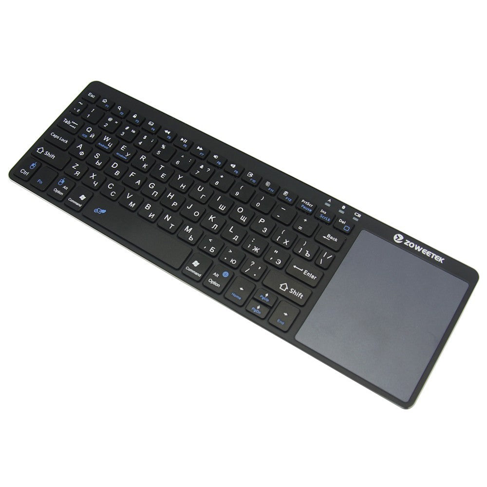 Zoweetek k12bt-1 Mini Wireless Bluetooth Keyboard Russian English Spanish Touchpad For Smart Tv Box Pc Android Phone Pad - NOVAEDGE