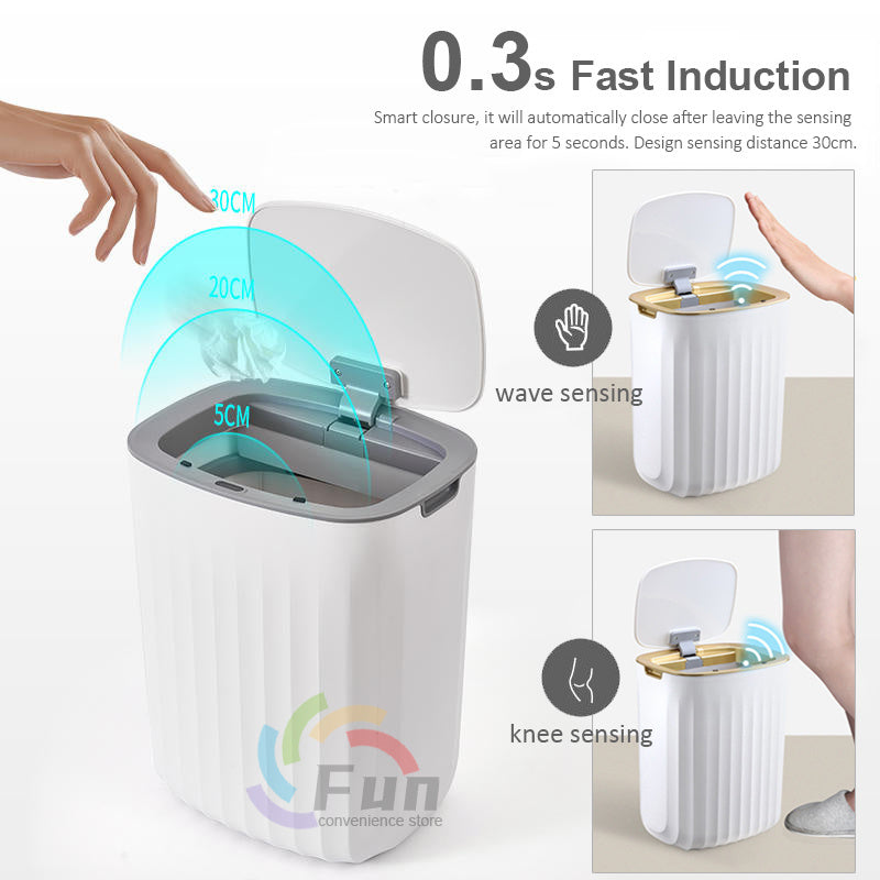 Smart Trash Can With Lid For Bedroom And Living Room Kitchen Storage Box Trash Can Induction Small Car Box Automatic Smart Dustbin Smart Trash Bin - NOVAEDGE