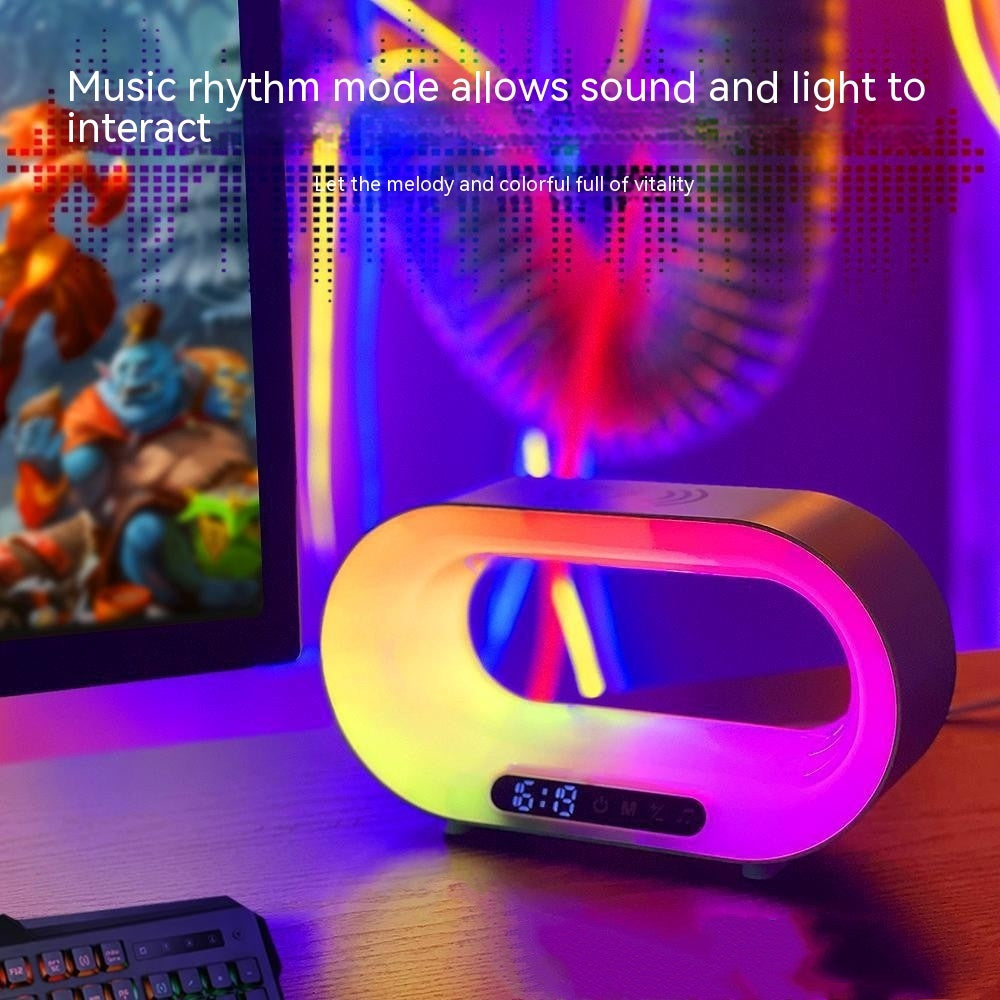 Multi-function 3 In 1 LED Night Light APP Control RGB Atmosphere Desk Lamp Smart Multifunctional Wireless Charger Alarm Clock - NOVAEDGE