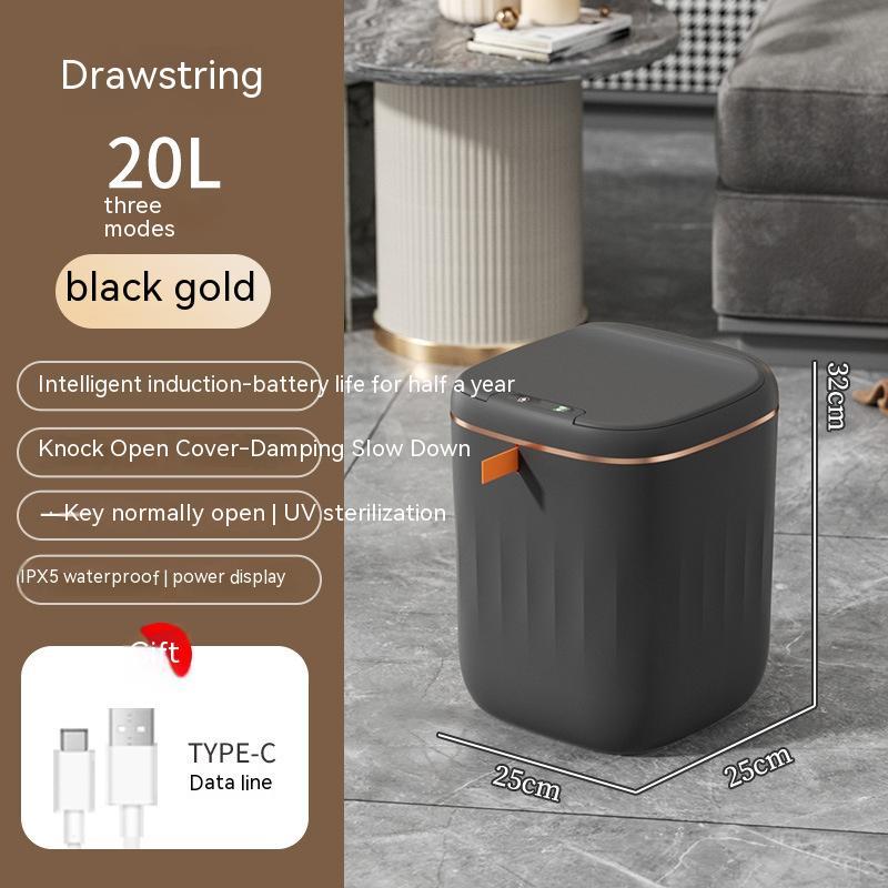 Smart Trash Can With Lid For Bedroom And Living Room Kitchen Storage Box Trash Can Induction Small Car Box Automatic Smart Dustbin Smart Trash Bin - NOVAEDGE