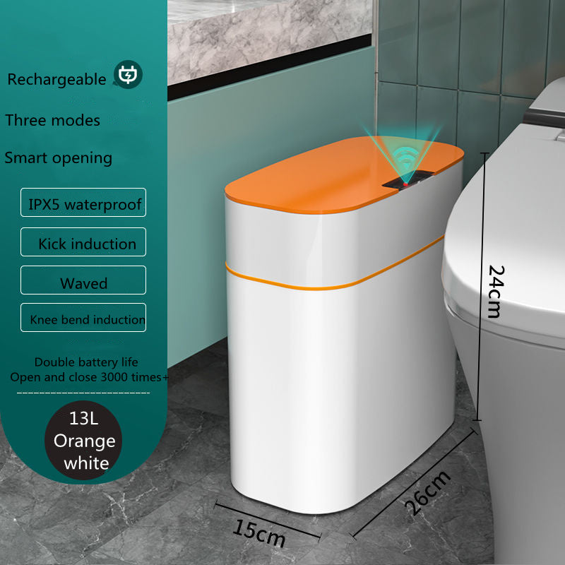Smart Trash Can With Lid For Bedroom And Living Room Kitchen Storage Box Trash Can Induction Small Car Box Automatic Smart Dustbin Smart Trash Bin - NOVAEDGE