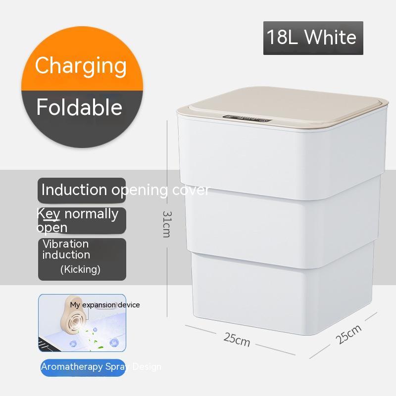 Smart Trash Can With Lid For Bedroom And Living Room Kitchen Storage Box Trash Can Induction Small Car Box Automatic Smart Dustbin Smart Trash Bin - NOVAEDGE