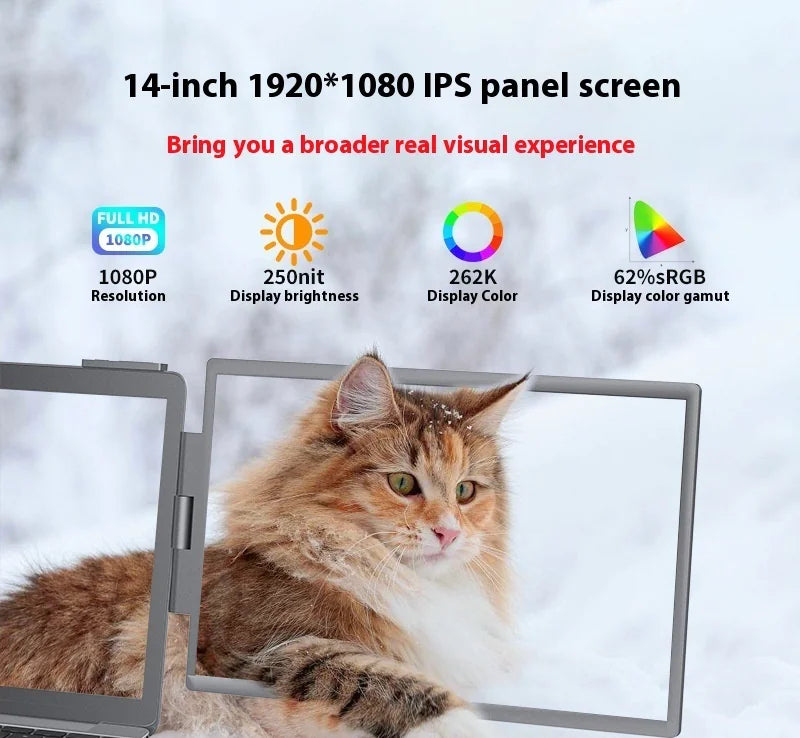 14-inch Dual-screen Portable Monitor Laptop - NOVAEDGE