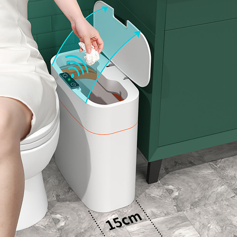 Smart Trash Can With Lid For Bedroom And Living Room Kitchen Storage Box Trash Can Induction Small Car Box Automatic Smart Dustbin Smart Trash Bin - NOVAEDGE