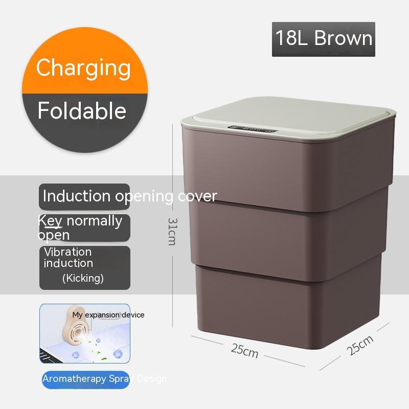 Smart Trash Can With Lid For Bedroom And Living Room Kitchen Storage Box Trash Can Induction Small Car Box Automatic Smart Dustbin Smart Trash Bin - NOVAEDGE