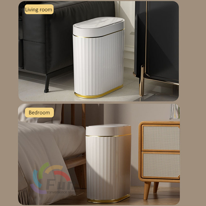 Smart Trash Can With Lid For Bedroom And Living Room Kitchen Storage Box Trash Can Induction Small Car Box Automatic Smart Dustbin Smart Trash Bin - NOVAEDGE