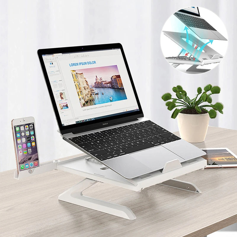 New Laptop Stand Multifunctional Folding Lift Portable Laptop Stand Monitor Increase Rack Aluminum Alloy Base - NOVAEDGE