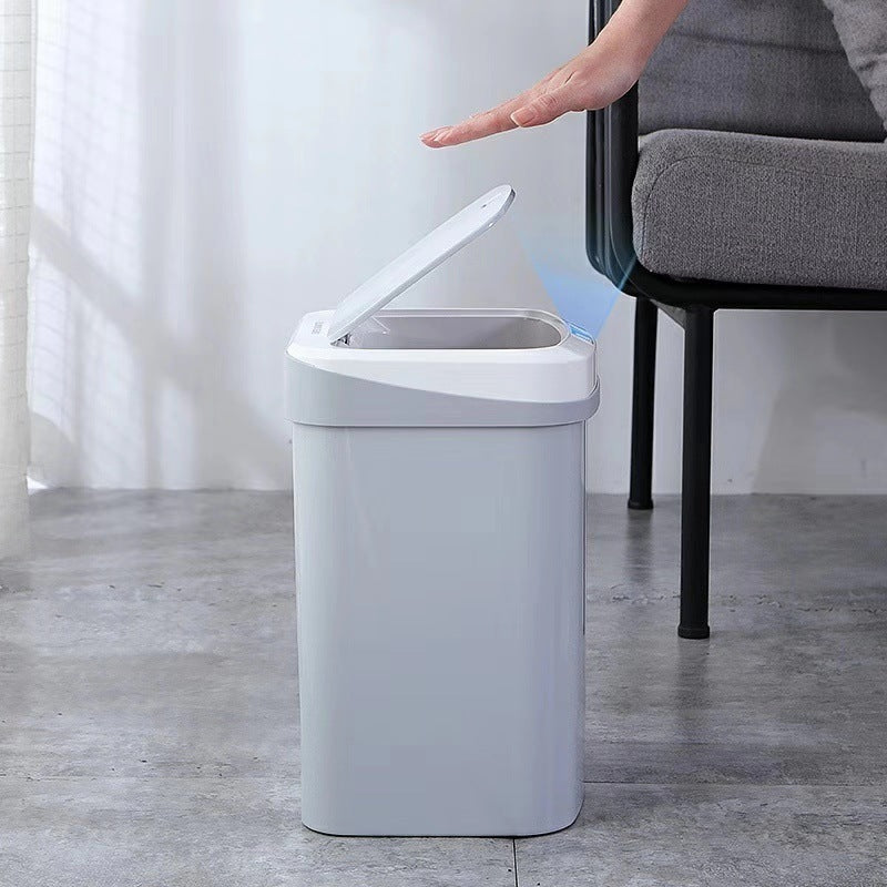 Smart Trash Can, Living Room Kitchen Induction Household Toilet Trash Can With Lid - NOVAEDGE