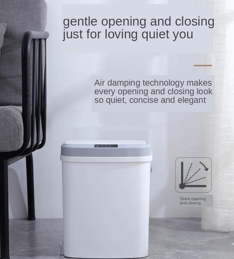 Smart Trash Can, Living Room Kitchen Induction Household Toilet Trash Can With Lid - NOVAEDGE