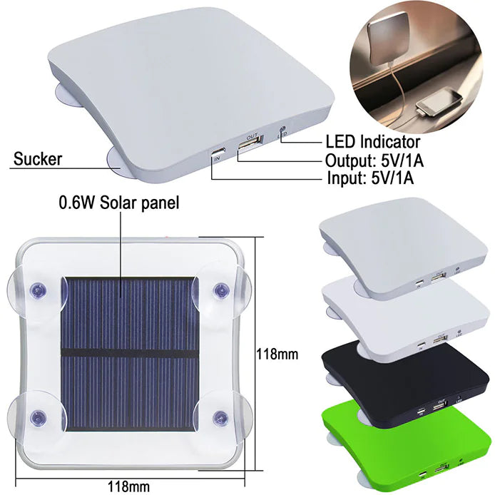 Solar-Powered Suction Cup Portable Charger (Power Bank) - NOVAEDGE