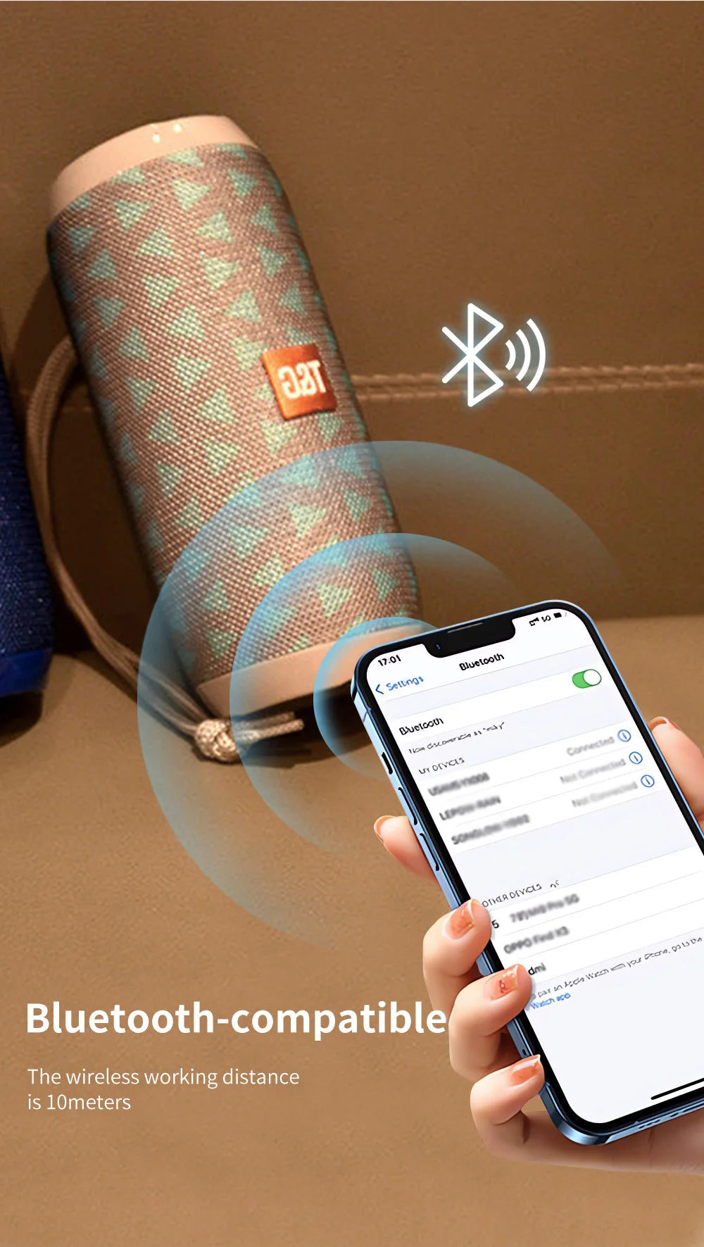 Bluetooth Speaker T&G TG117 Portable TWS Sound Box Waterproof Loudspeaker Outdoor Stereo Surround Speakers Support TF FM Radio - NOVAEDGE