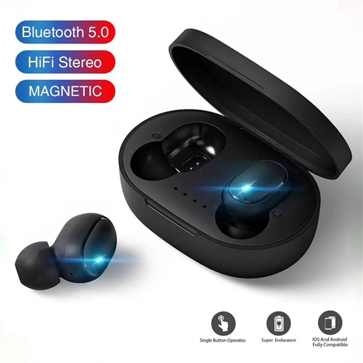 TWS A6S Wireless Bluetooth Headset Earbuds Noice Cancelling Earphone Bluetooth Headphones with Mic for Huawei Xiaomi Redmi - NOVAEDGE