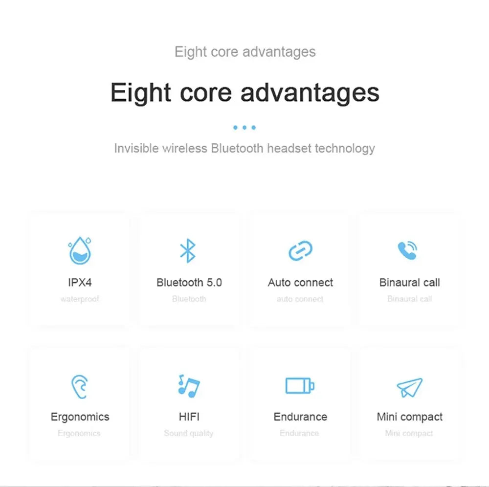 TWS A6S Wireless Bluetooth Headset Earbuds Noice Cancelling Earphone Bluetooth Headphones with Mic for Huawei Xiaomi Redmi - NOVAEDGE