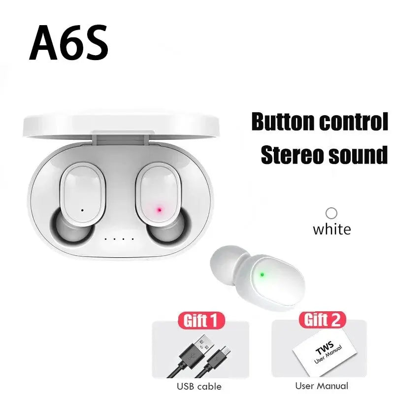 TWS A6S Wireless Bluetooth Headset Earbuds Noice Cancelling Earphone Bluetooth Headphones with Mic for Huawei Xiaomi Redmi - NOVAEDGE