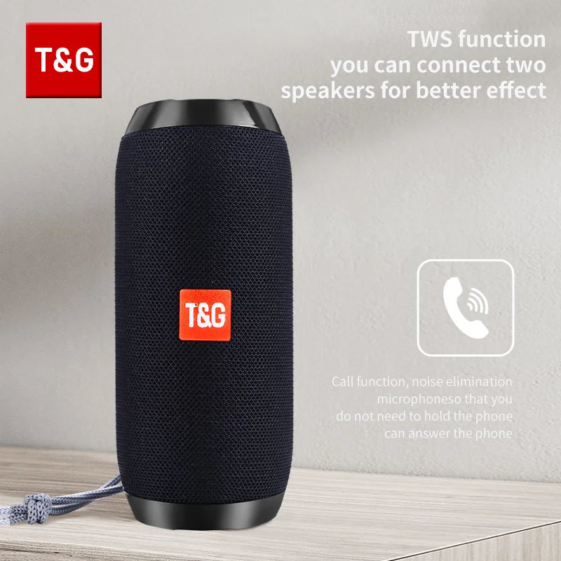 Bluetooth Speaker T&G TG117 Portable TWS Sound Box Waterproof Loudspeaker Outdoor Stereo Surround Speakers Support TF FM Radio - NOVAEDGE