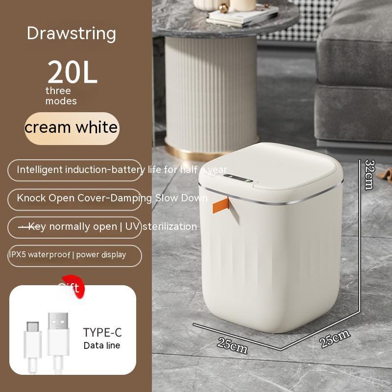 Smart Trash Can With Lid For Bedroom And Living Room Kitchen Storage Box Trash Can Induction Small Car Box Automatic Smart Dustbin Smart Trash Bin - NOVAEDGE