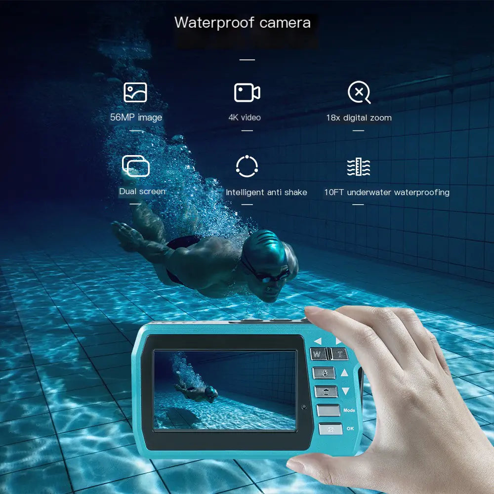 4K Digital Camera with Dual LCD Screens and Waterproof - NOVAEDGE