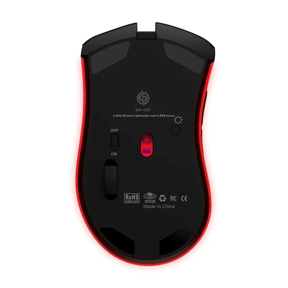 BM600 Rechargeable Wireless RGB Gaming Mouse for PC - NOVAEDGE